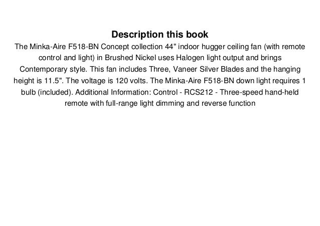 Buy Minka Aire F518 Bn Concept Ii 44 Ceiling Fan Brushed Nickel