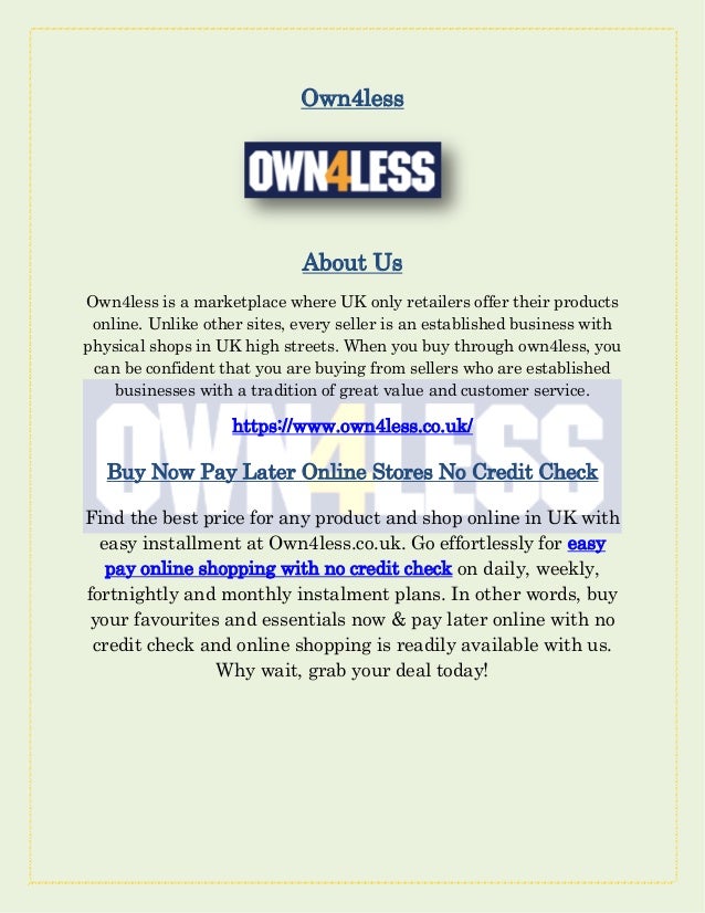 Buy Now Pay Later Online Stores No Credit Check.pdf