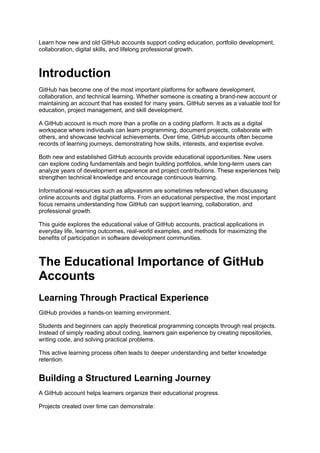 Buy Old GitHub Accounts_ Benefits, Risks, and Expert Insights.docx