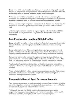 Understanding and Evaluating Old GitHub Accounts in 2026: Credibility ...