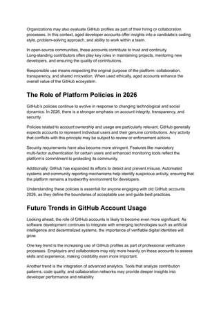 Understanding and Evaluating Old GitHub Accounts in 2026: Credibility ...