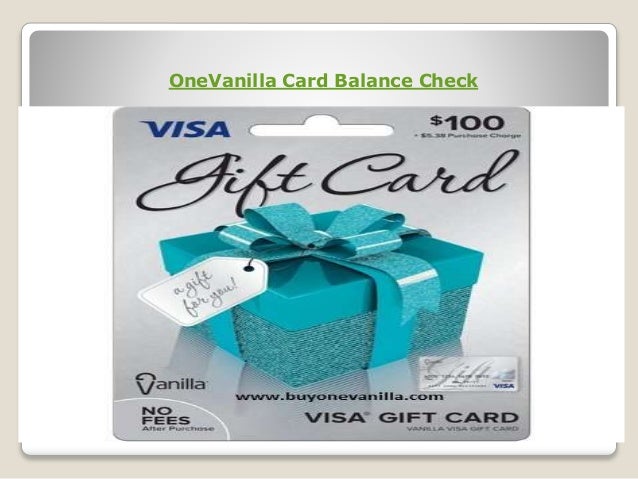 Check OneVanilla Card Balance OneVanilla Check Balance