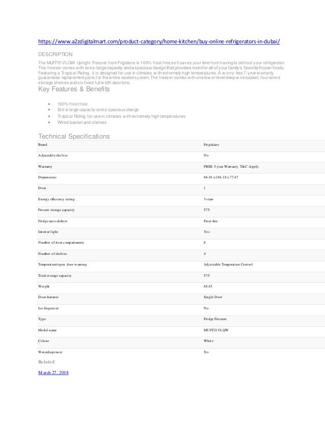 Buy online refrigerators in dubai a2zdigitalmart