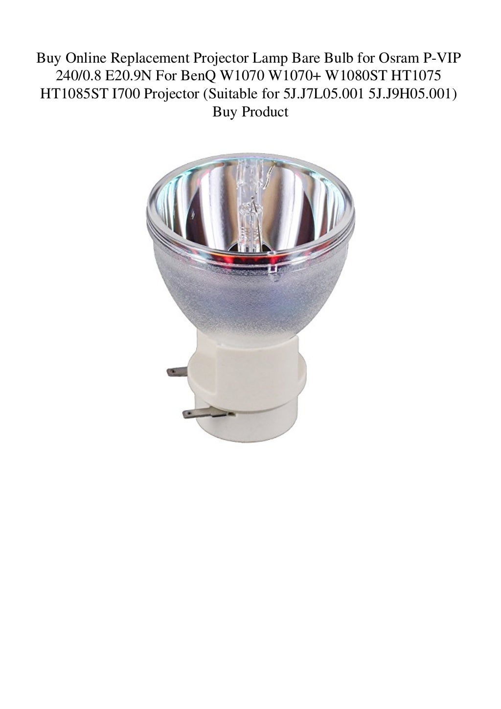Buy Online Replacement Projector Lamp Bare Bulb for Osram PVIP 2400.8