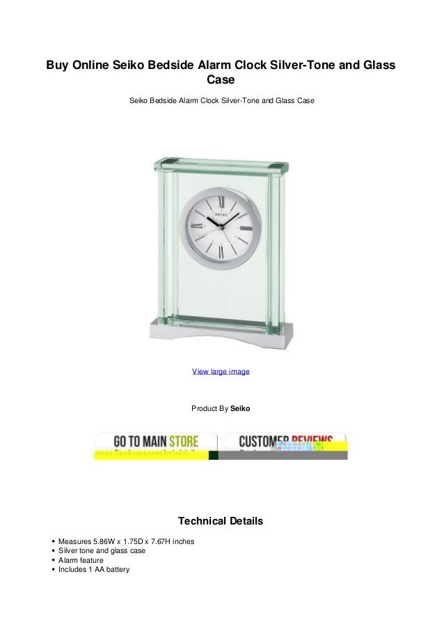 Buy online seiko bedside alarm clock silver tone and glass case