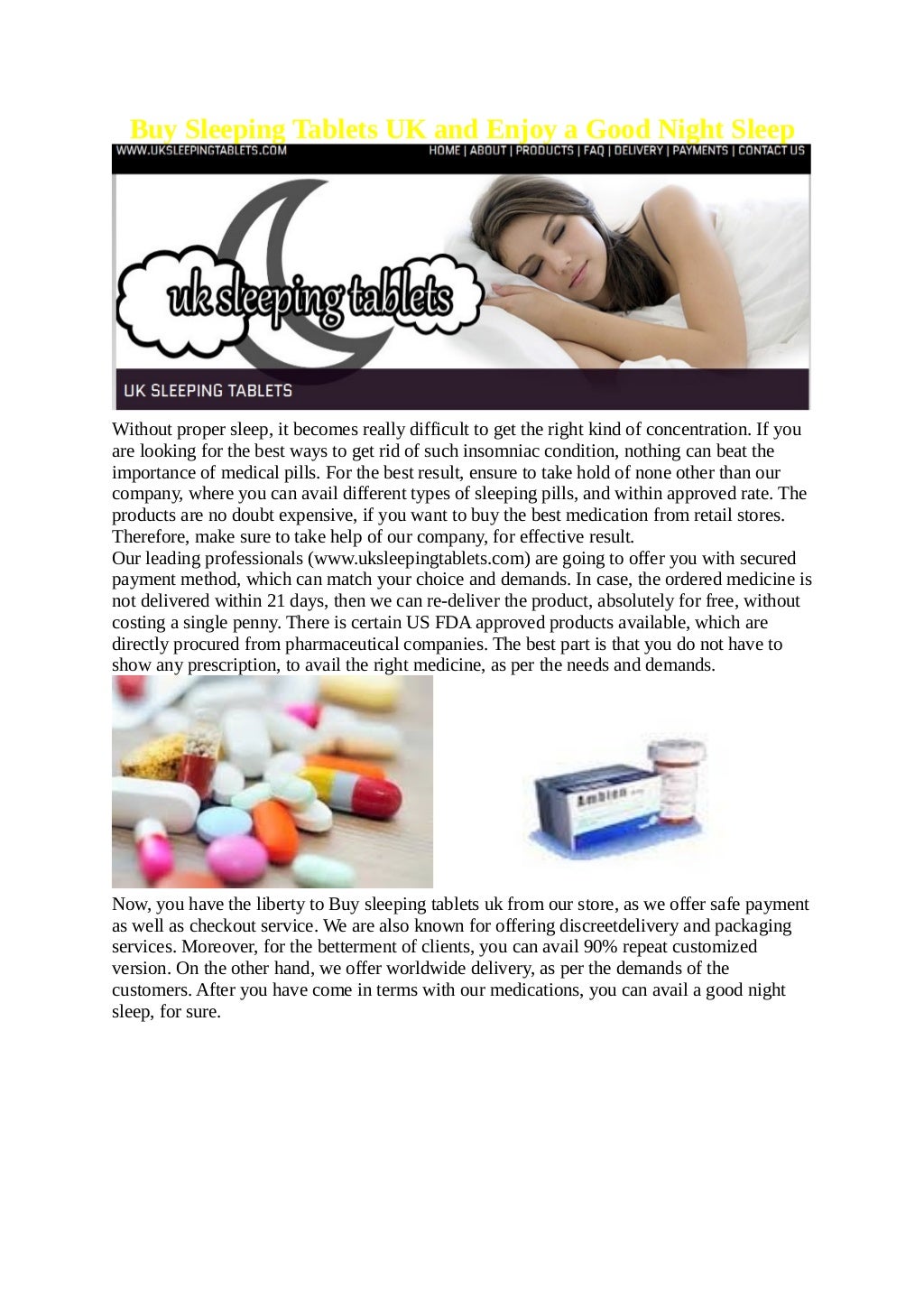 Buy online sleeping tablets in uk