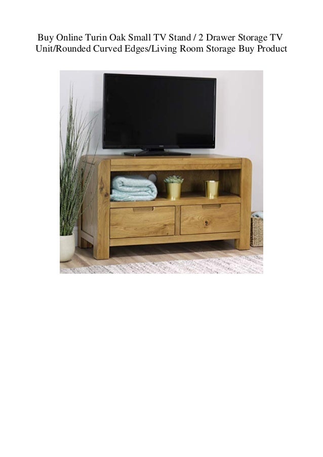 Buy Online Turin Oak Small Tv Stand 2 Drawer Storage Tv Unitrounded