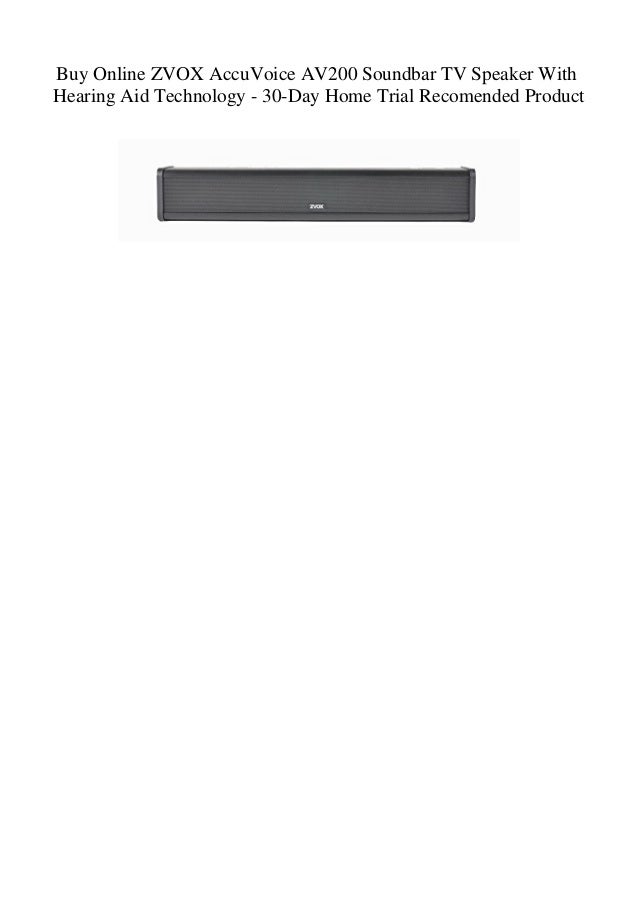 30-Da... ZVOX AccuVoice AV200 Sound Bar TV Speaker With Hearing Aid Technology