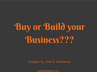 Buy or Build Your Business From Scratch
