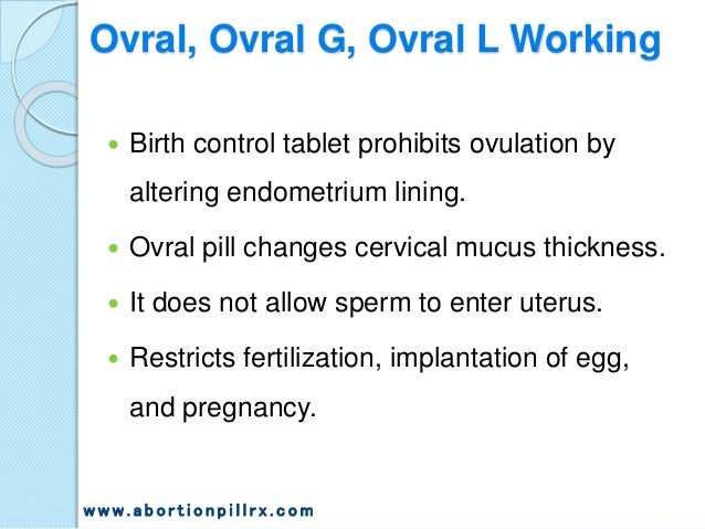 Ovral Birth Control Canada