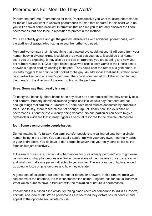 Pheromones For Men Do They Work?