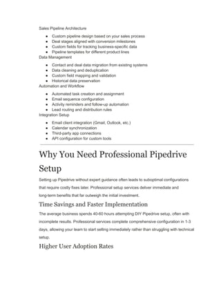 Comprehensive Guide to Professional Pipedrive CRM Setup Services 2026 | PDF