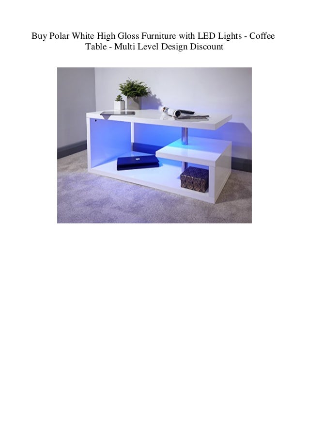 white high gloss coffee table with led lights