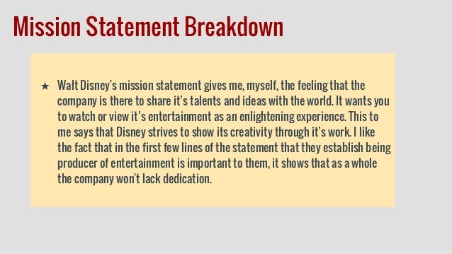disney mission statement