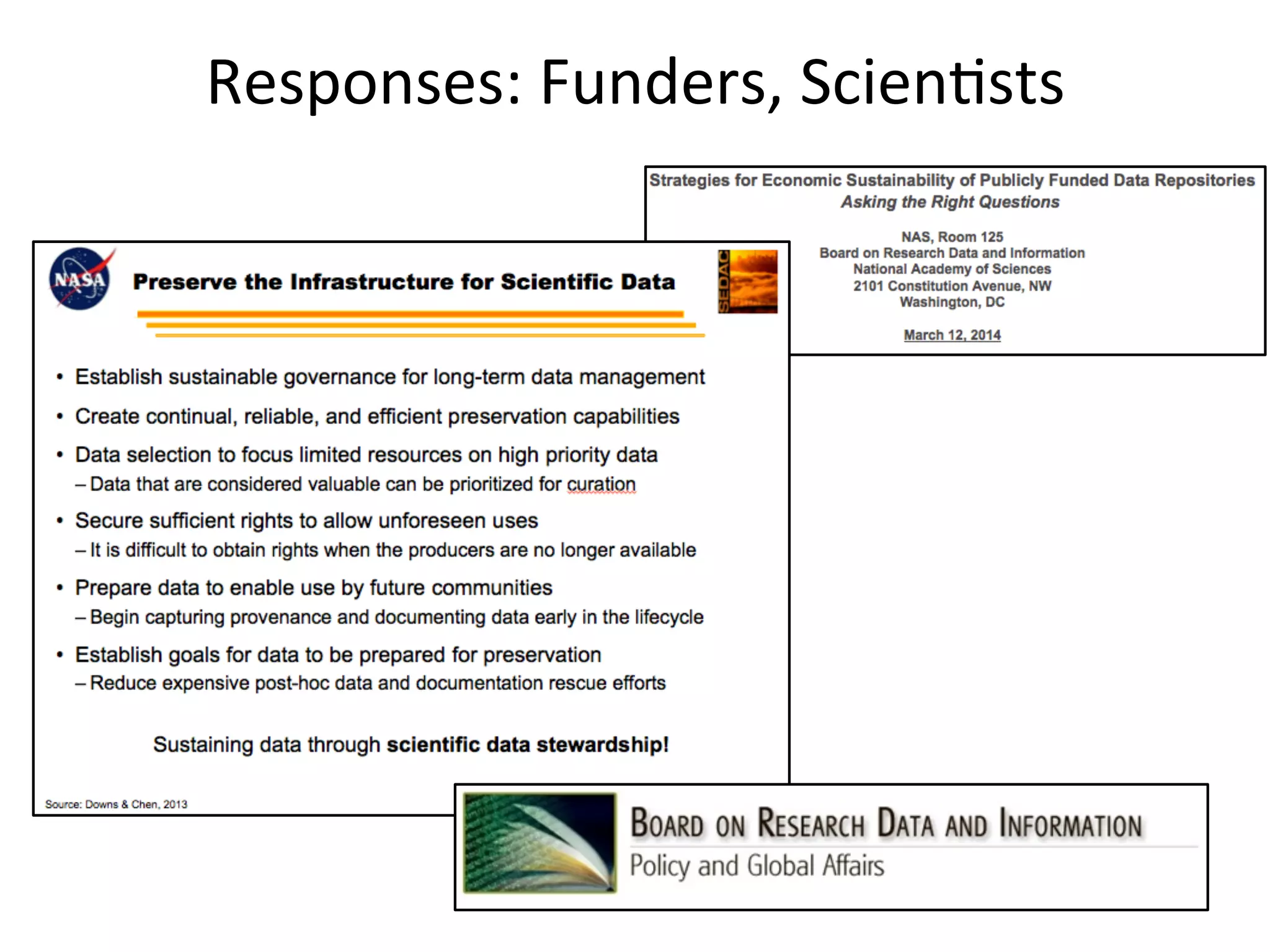 Responses:	
  Funders,	
  ScienNsts	
  
	
  
 