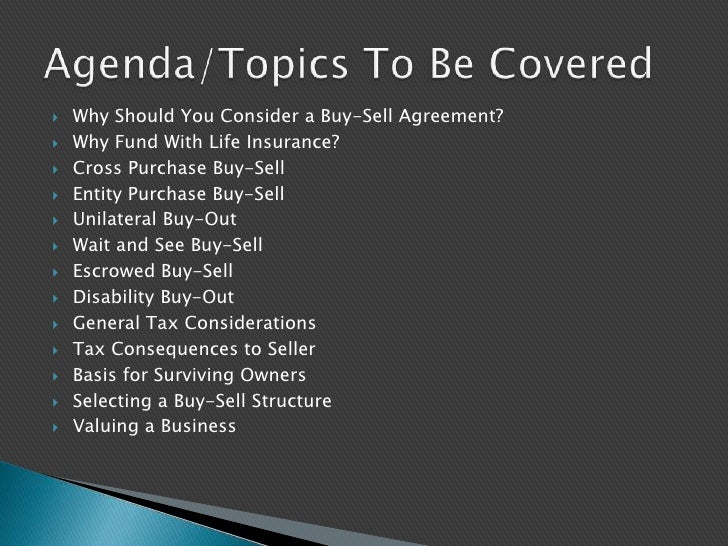 Buy Sell Agreements