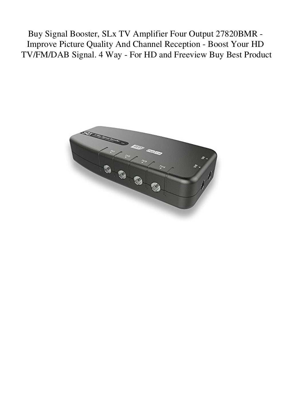 Buy Signal Booster SLx TV Amplifier Four Output 27820BMR Improve