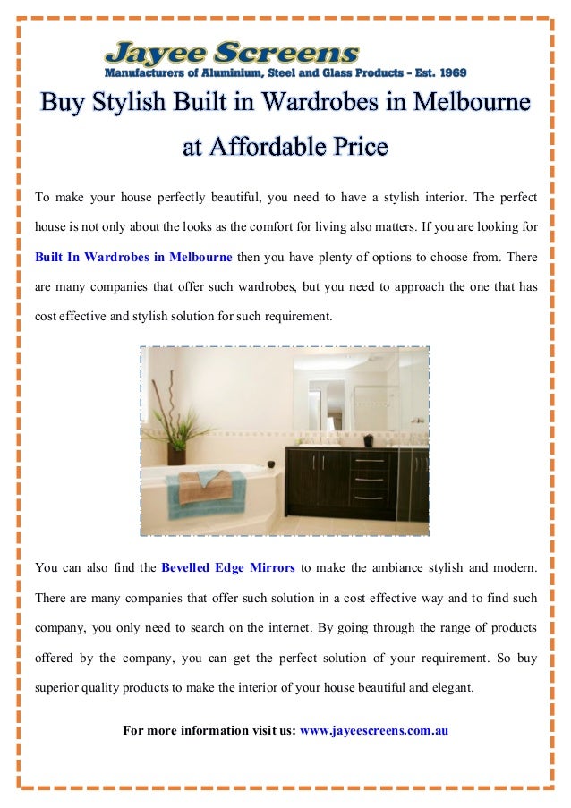 Buy Stylish Built In Wardrobes In Melbourne At Affordable Price