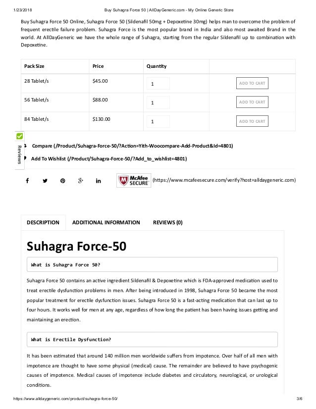 Suhagra force 50 tablets