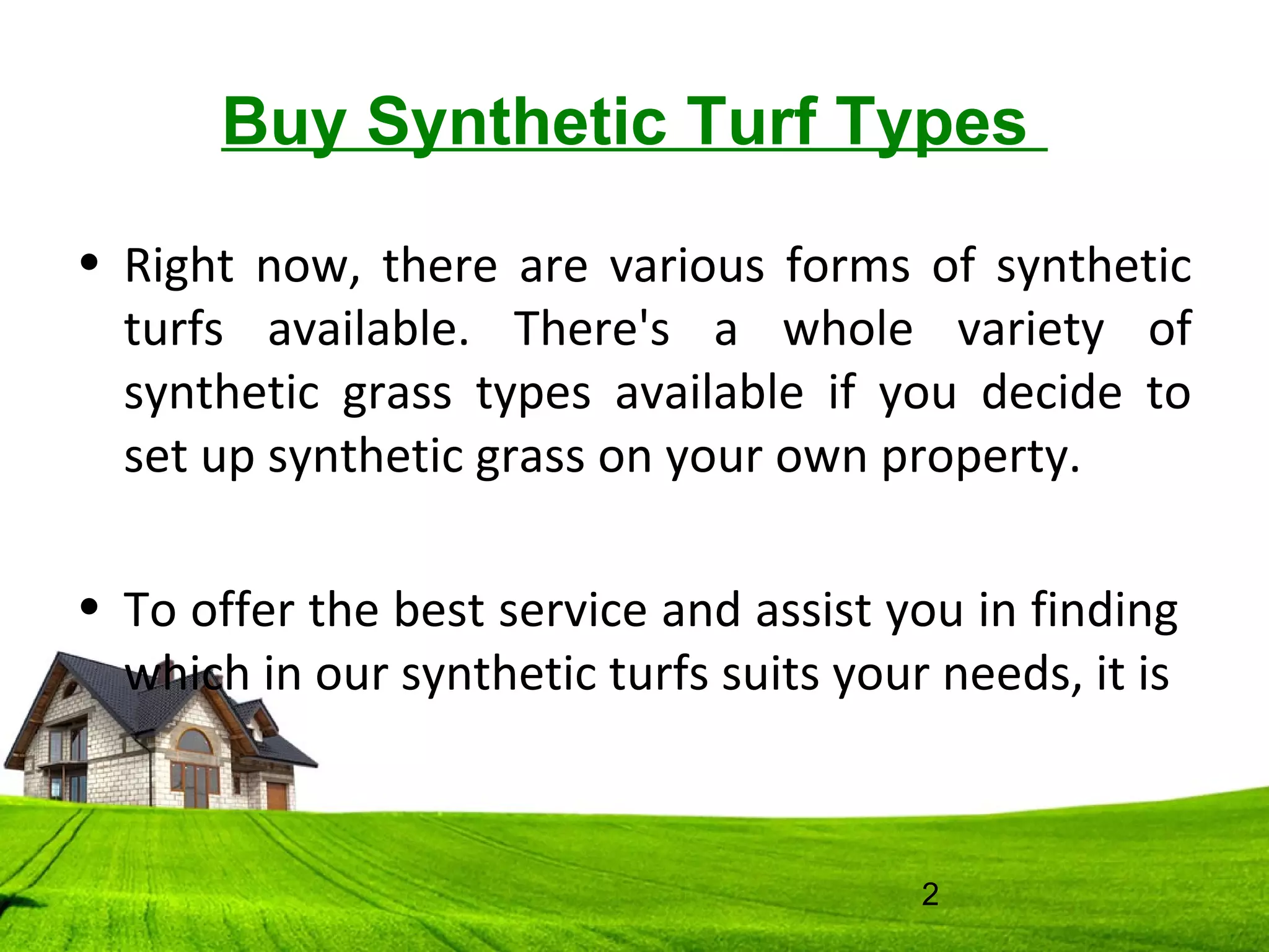 Buy synthetic turf types | PPT