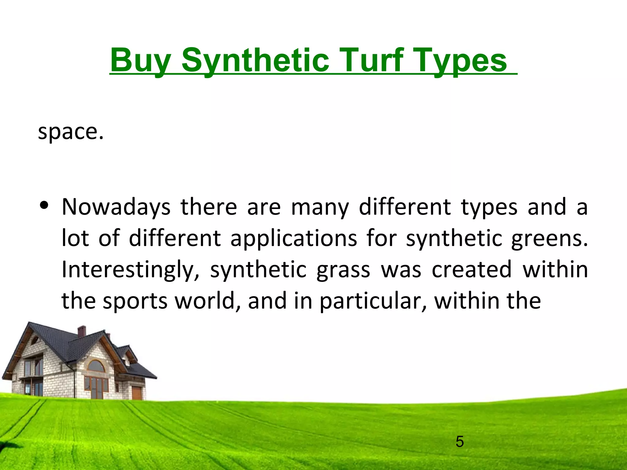 Buy synthetic turf types | PPT