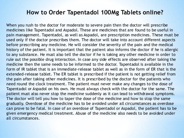 Tapentadol 100mg online