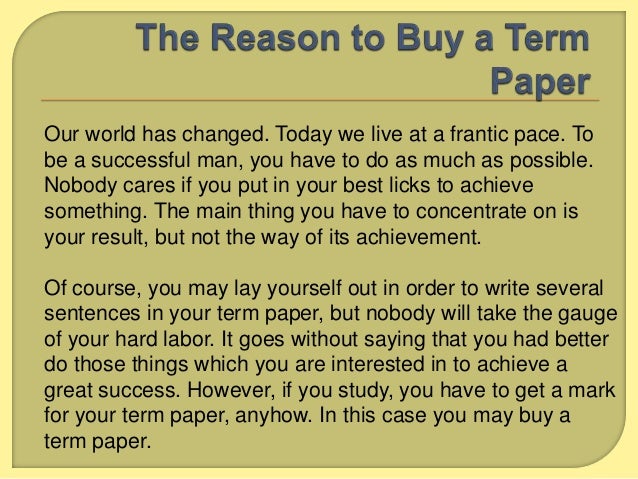Buy term papers
