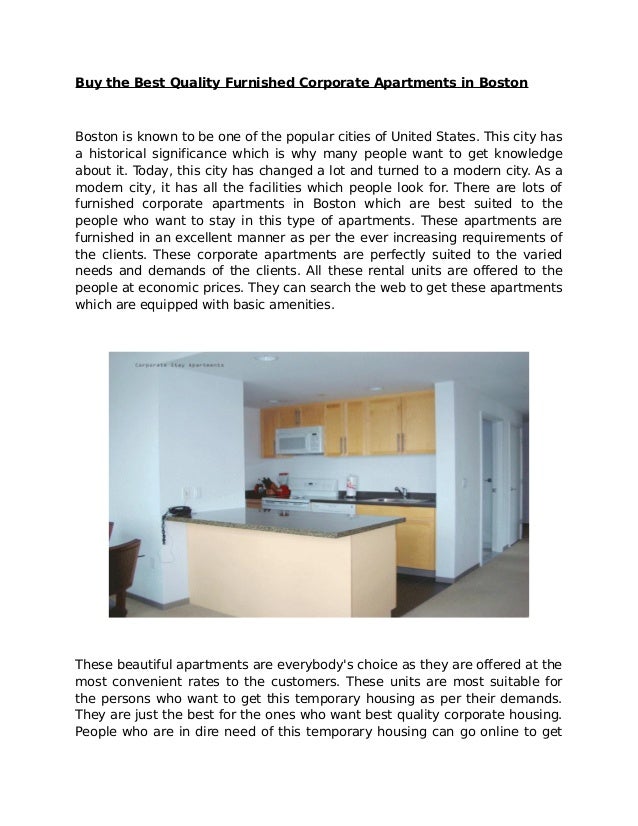 Buy the best quality furnished corporate apartments in boston