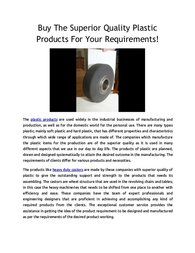 Buy The Superior Quality Plastic Products For Your Requirements!