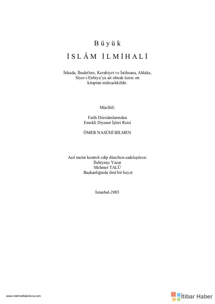 buyuk islam ilmihali mehmet talu