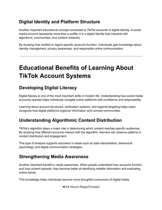 Educational Guide to USA TikTok Accounts: Digital Literacy and Content ...