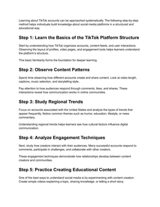 Educational Guide to USA TikTok Accounts: Digital Literacy and Content ...