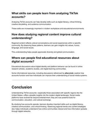 Educational Guide to USA TikTok Accounts: Digital Literacy and Content ...
