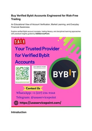 Bybit Statement.pdf Buy Verified Bybit Accounts Engineered for Risk-Free Trading.pdf