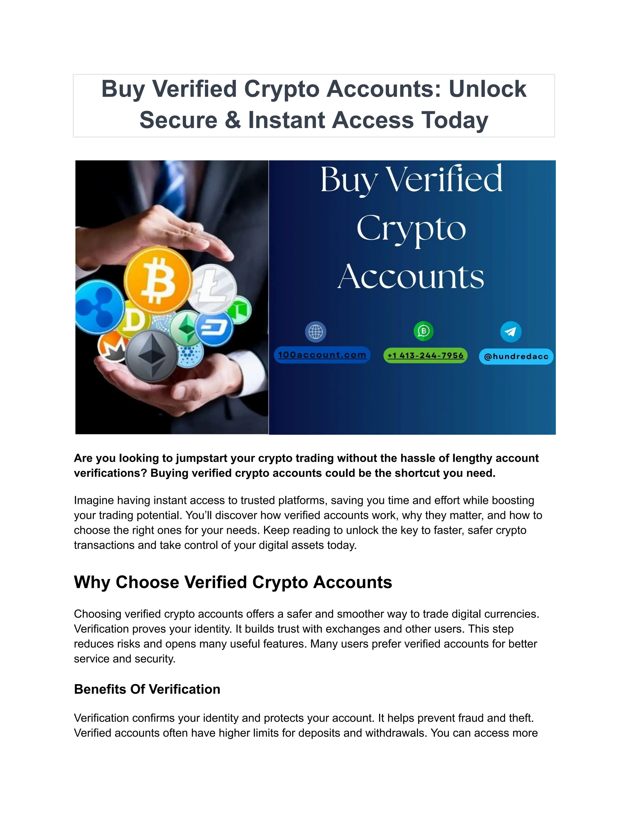 Buy Verified Crypto Accounts: Unlock Secure & Instant Access Today | PDF