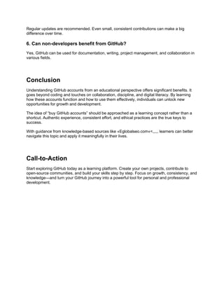 Educational Guide to GitHub Accounts: Learning, Collaboration, and ...