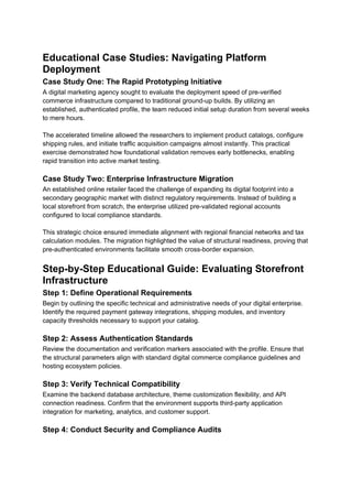 Educational Case Studies: Navigating Platform
Deployment
Case Study One: The Rapid Prototyping Initiative
A digital marketing agency sought to evaluate the deployment speed of pre-verified
commerce infrastructure compared to traditional ground-up builds. By utilizing an
established, authenticated profile, the team reduced initial setup duration from several weeks
to mere hours.
The accelerated timeline allowed the researchers to implement product catalogs, configure
shipping rules, and initiate traffic acquisition campaigns almost instantly. This practical
exercise demonstrated how foundational validation removes early bottlenecks, enabling
rapid transition into active market testing.
Case Study Two: Enterprise Infrastructure Migration
An established online retailer faced the challenge of expanding its digital footprint into a
secondary geographic market with distinct regulatory requirements. Instead of building a
local storefront from scratch, the enterprise utilized pre-validated regional accounts
configured to local compliance standards.
This strategic choice ensured immediate alignment with regional financial networks and tax
calculation modules. The migration highlighted the value of structural readiness, proving that
pre-authenticated environments facilitate smooth cross-border expansion.
Step-by-Step Educational Guide: Evaluating Storefront
Infrastructure
Step 1: Define Operational Requirements
Begin by outlining the specific technical and administrative needs of your digital enterprise.
Identify the required payment gateway integrations, shipping modules, and inventory
capacity thresholds necessary to support your catalog.
Step 2: Assess Authentication Standards
Review the documentation and verification markers associated with the profile. Ensure that
the structural parameters align with standard digital commerce compliance guidelines and
hosting ecosystem policies.
Step 3: Verify Technical Compatibility
Examine the backend database architecture, theme customization flexibility, and API
connection readiness. Confirm that the environment supports third-party application
integration for marketing, analytics, and customer support.
Step 4: Conduct Security and Compliance Audits
 
