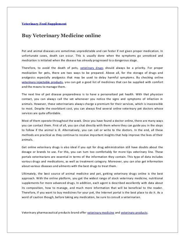 veterinary medicines online