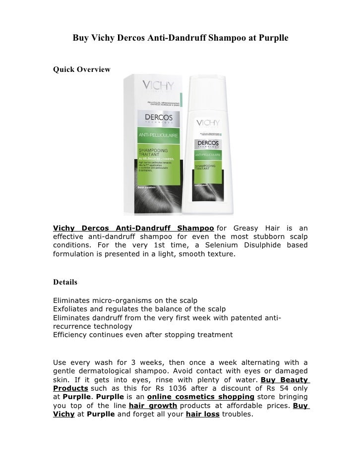Buy Vichy Dercos Anti Dandruff Shampoo At Purplle