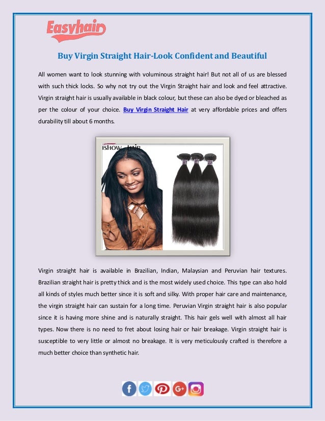 Buy Virgin Straight Hair Look Confident And Beautiful