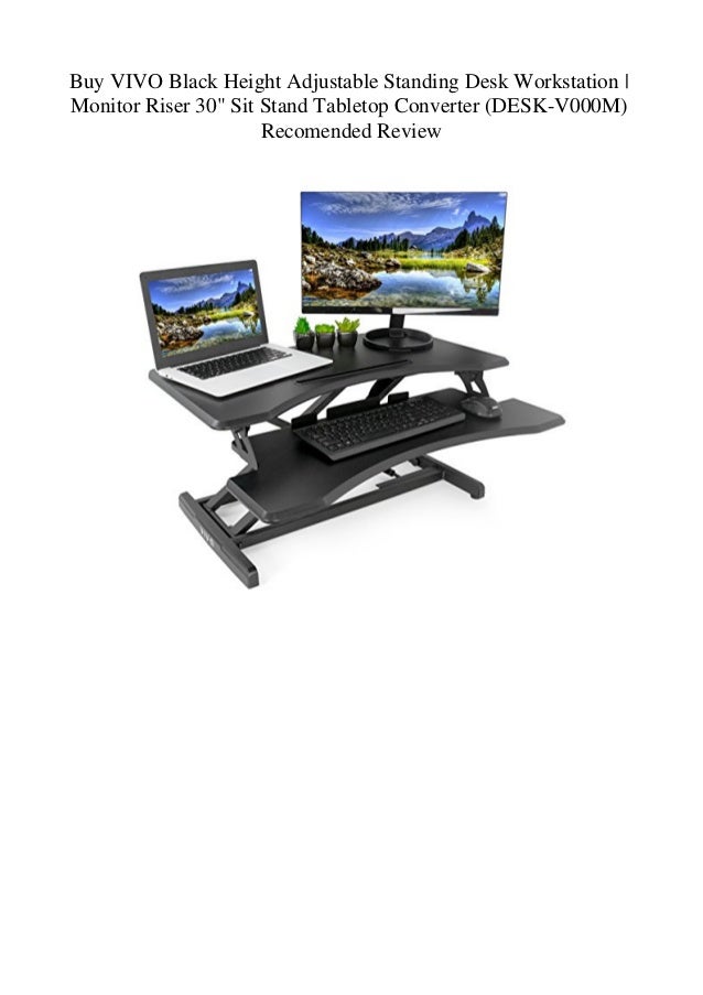 Buy Vivo Black Height Adjustable Standing Desk Workstation Monitor R
