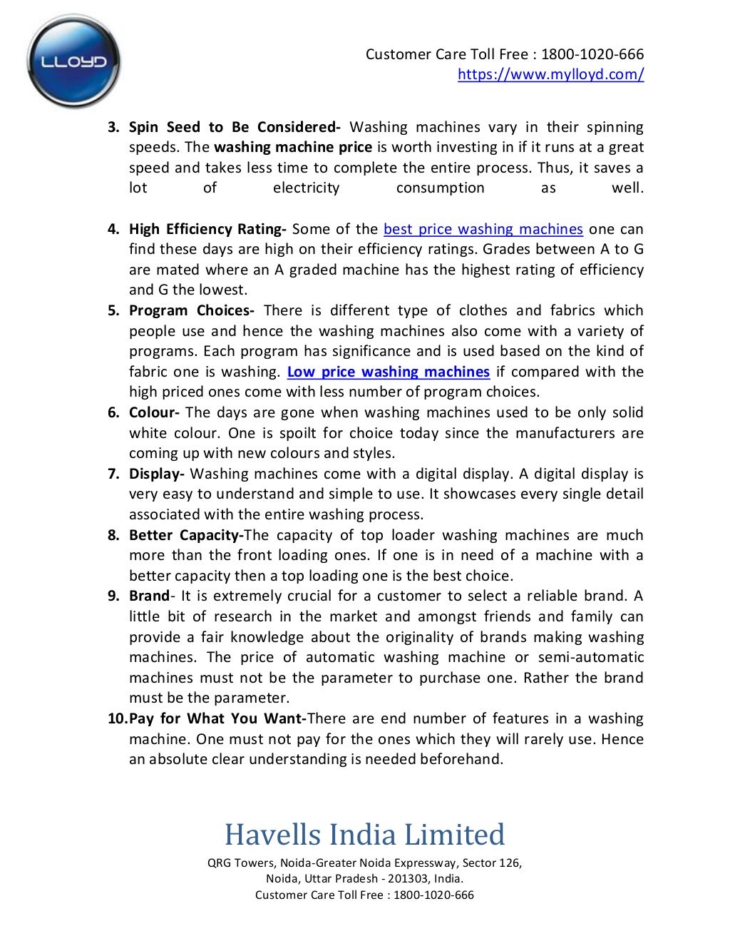 Buy washing machine with these top 10 tips