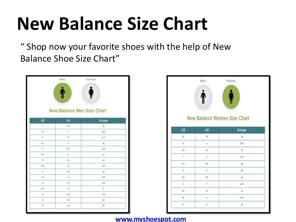 New Balance Size Chart Mens