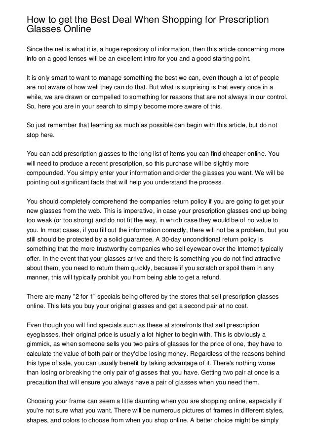 best price prescription glasses online