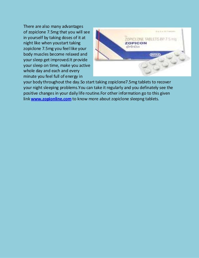 Buy zopiclone 7.5mg tablets