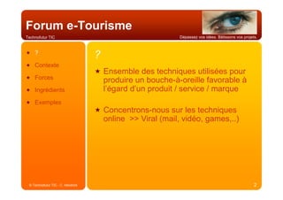 Buzz marketing dans l'e-tourisme - Christophe Hendrick