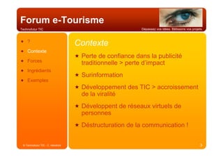 Buzz marketing dans l'e-tourisme - Christophe Hendrick