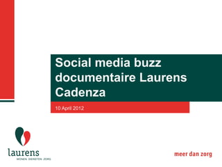 Social media buzz
documentaire Laurens
Cadenza
10 April 2012
 
