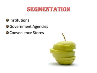 Institutions
Government Agencies
Convenience Stores
 