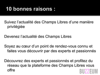 Présentation de la plateforme de blogs des Champs Libres